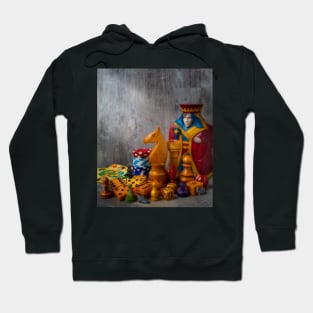 The Queen And Knight With Game Pieces Color Hoodie